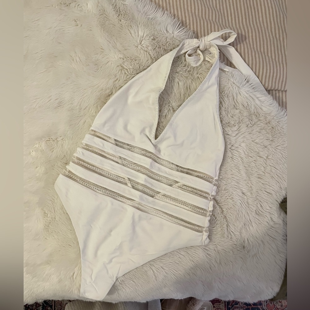 Tularosa white one piece swimsuit. Size medium.
